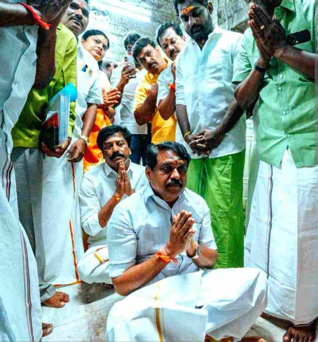 இருக்கன்குடி மாரியம்மன் கோவிலில் வேண்டுதல் வைத்த நயினார் நாகேந்திரன்